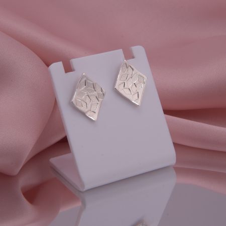 Ohrstecker Karo Silber